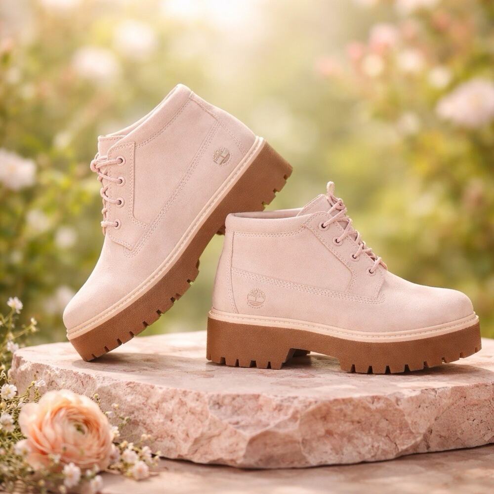 Timberland Stone Street Mid LC Chukka Pink Juniors Size 7 Boots TB0A6EJ9EKD
